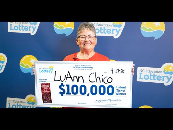 Davidson County woman wins $100,000 prize for a second time on the same scratch-off