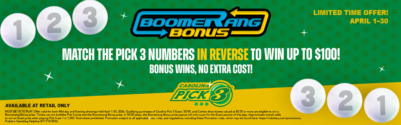 Pick 3 Boomerang
