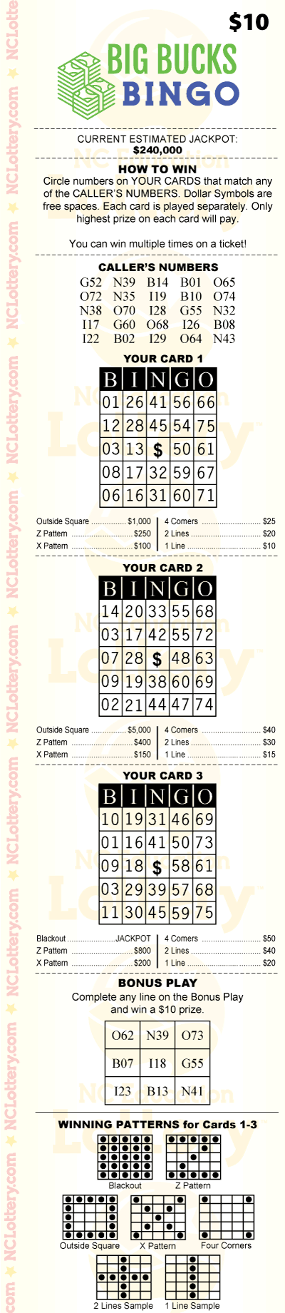 Game logo: Big Bucks Bingo