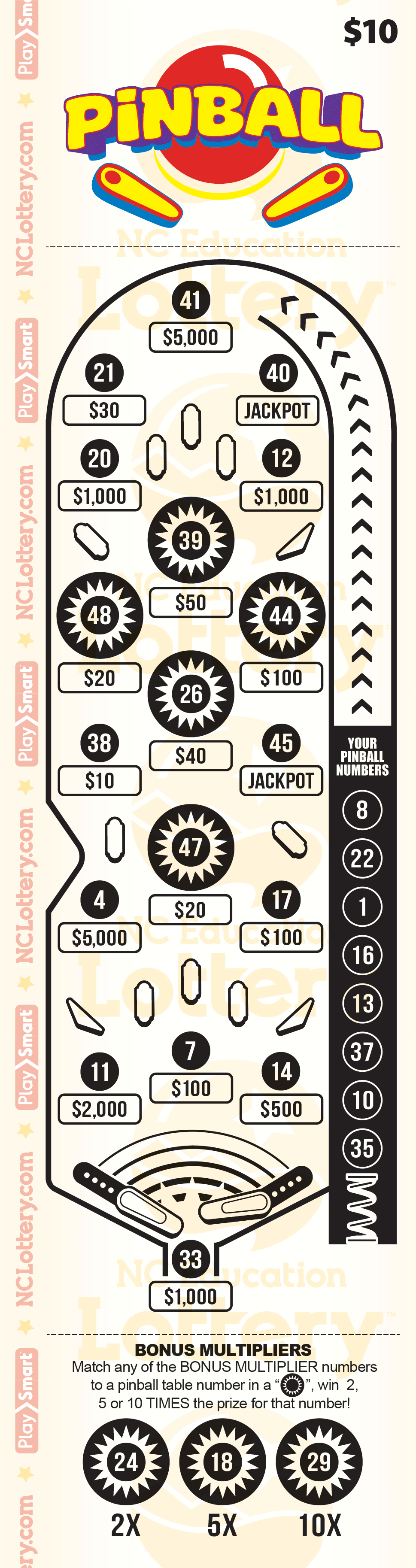 Game logo: Pinball, Price: $10