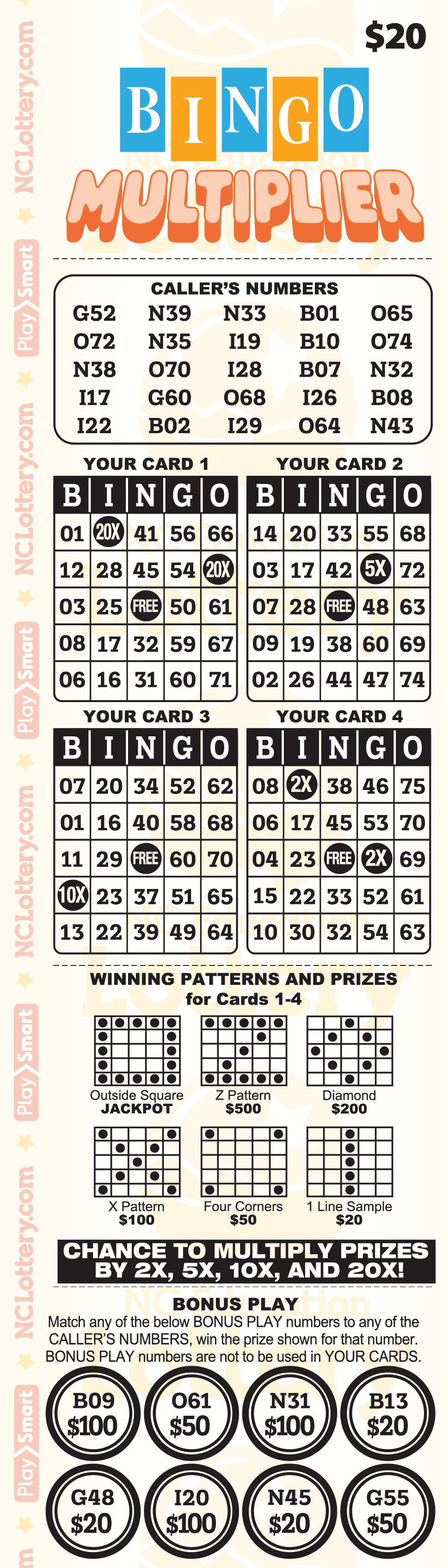 Game logo: $20 Bingo Multiplier Price: $20