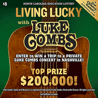 Game logo: Living Lucky with Luke Combs