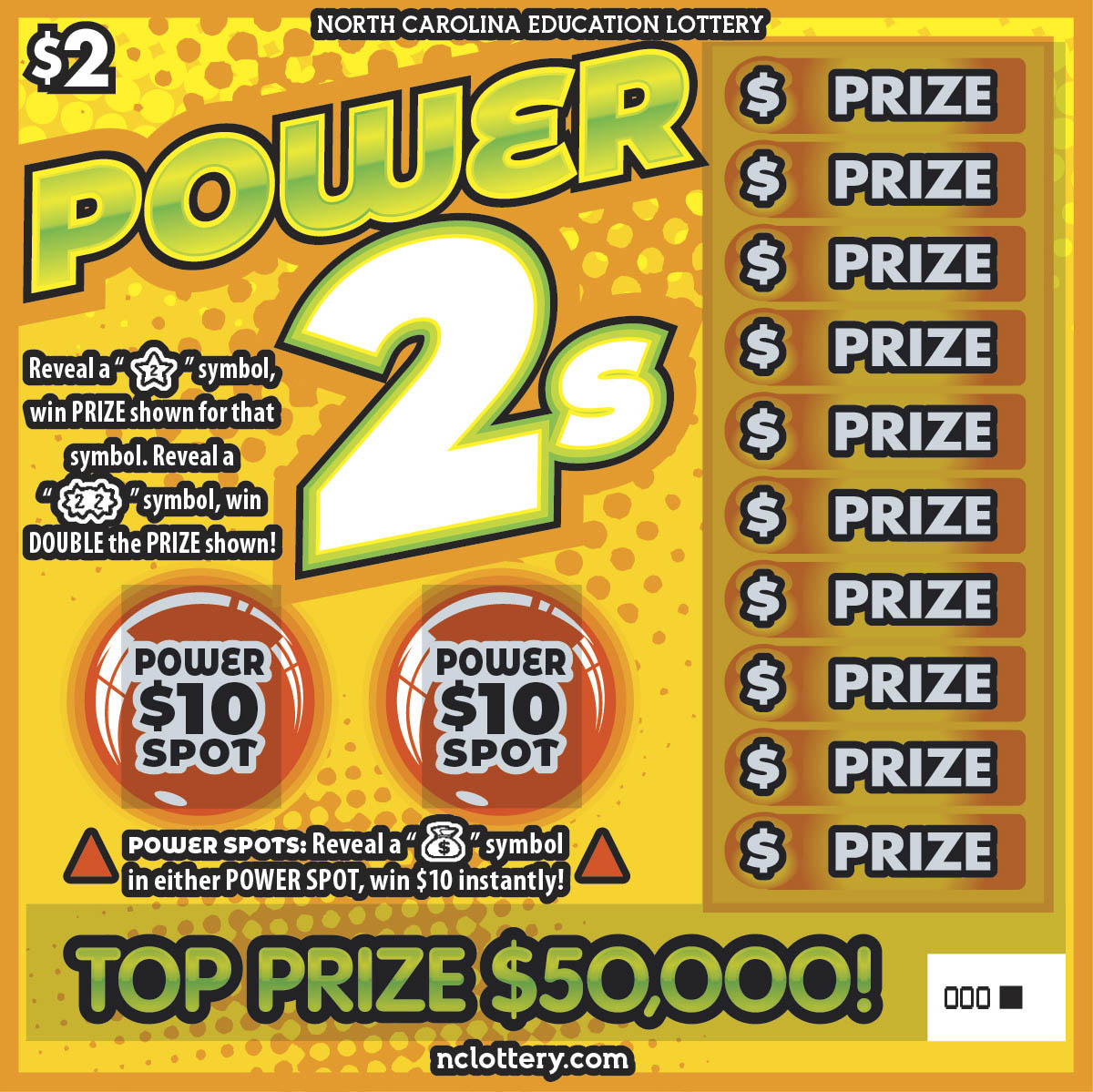 Scratch off power 2s nc lottery