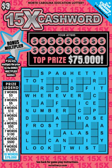 Scratch Off 15x Cashword Nc Lottery