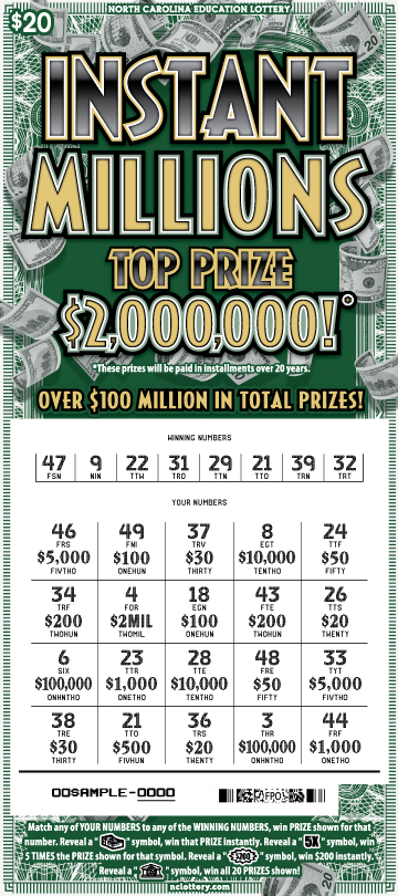 Scratch-Off - Instant Millions | NC Lottery